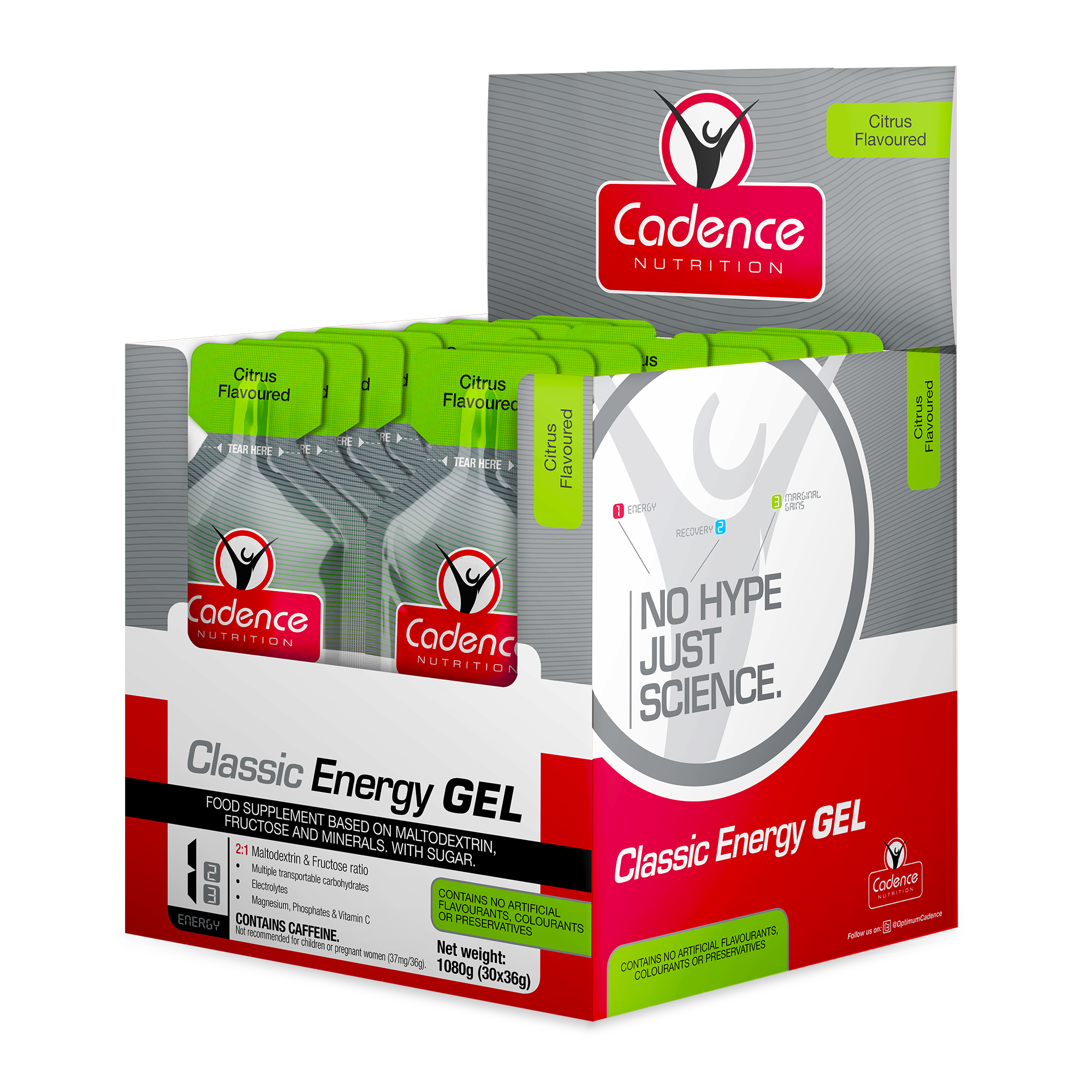 Cadence Nutrition Classic Energy Gel Citrus 30 x Box