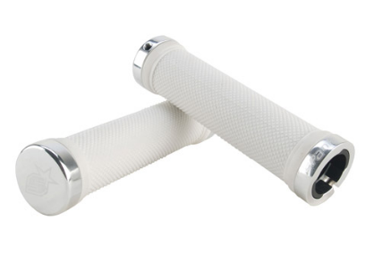 Spank SPOON Handlebar Lock-On Grips - White/ Silver