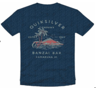 Quiksilver Men's Banzai Bar T-Shirt - Navy Melange